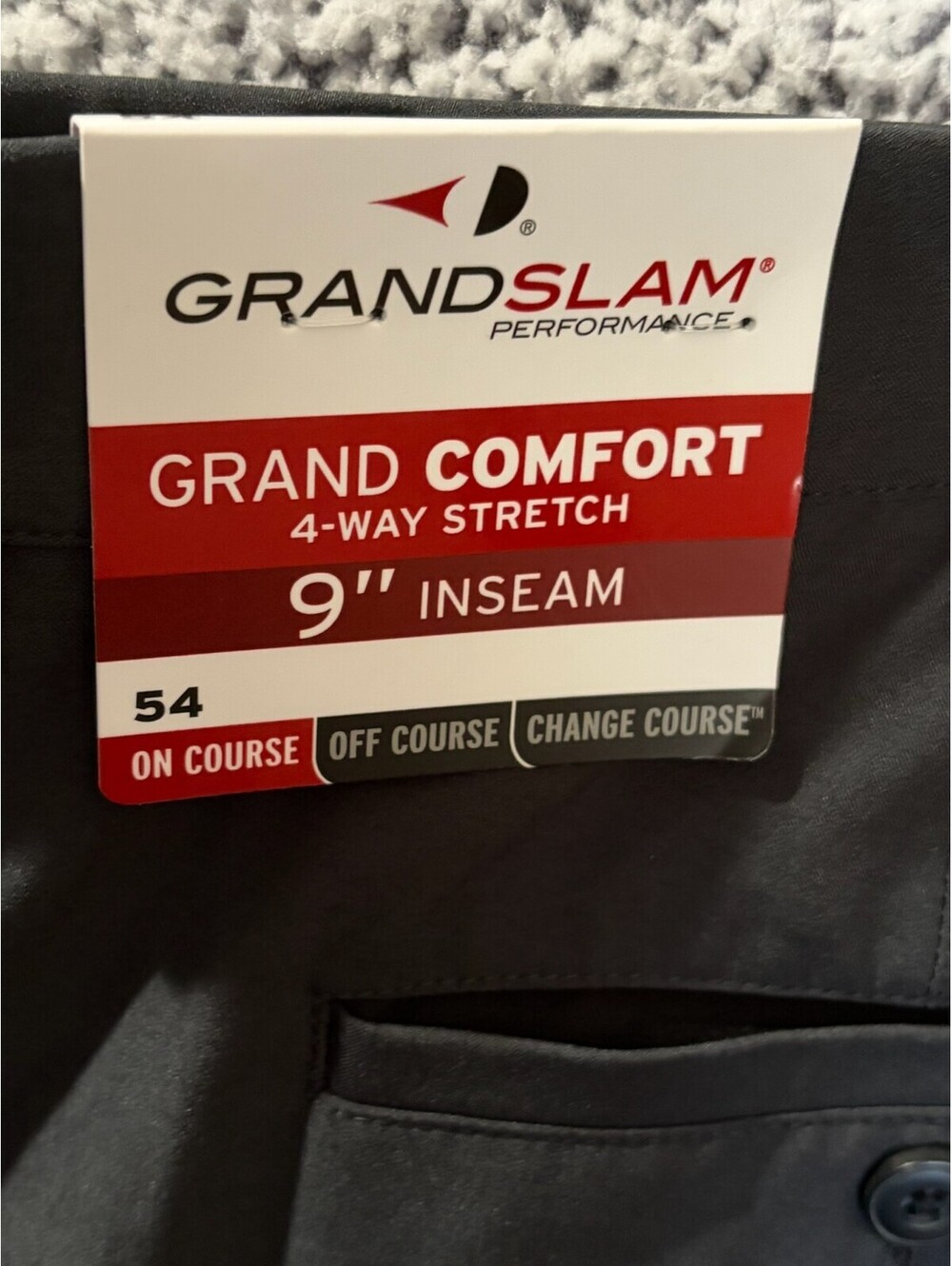 Grand Slam Performance Golf Shorts 54 Gray 9" Stretch Comfort NWT Big & Tall - Picture 4 of 4